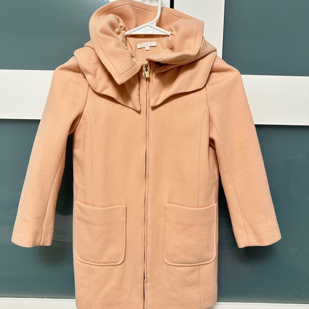 Chloe Kids Peach Hooded Coat 8Y